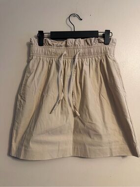 Express Cream Paper Bag Skirt